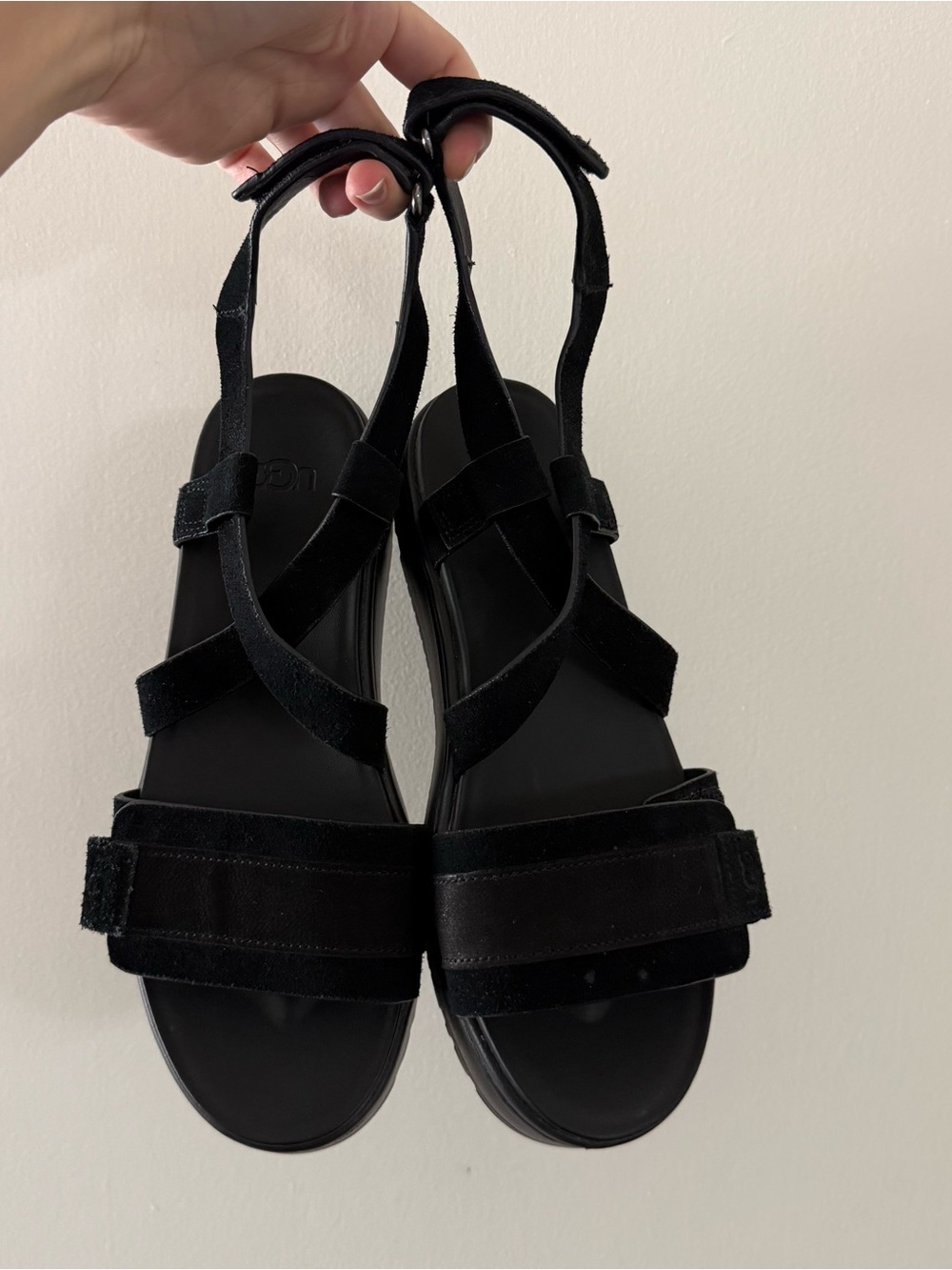 UGG Zayne Women's Black Strappy Velcro Slingback Sandals